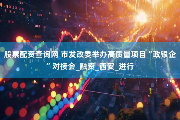 股票配资查询网 市发改委举办高质量项目“政银企”对接会_融资_西安_进行